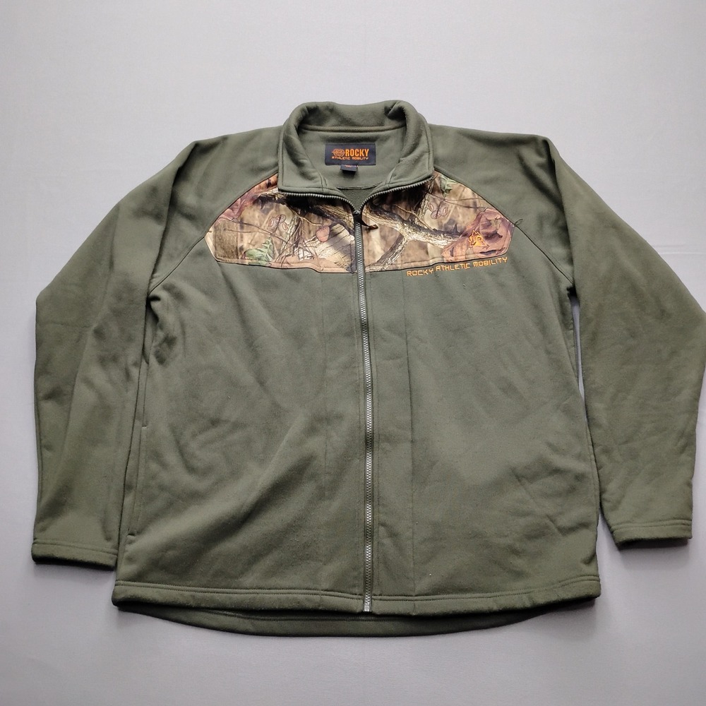 Rocky Athletic Mobility Mens XL Green Camo Full Zip Fleece Jacket HW00073